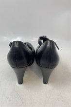 Load image into Gallery viewer, Bata Womens Black Leather Round Toe T-Strap High Pump Heels Size 35
