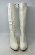 Load image into Gallery viewer, Unbranded Womens White Side-Zip Block Heel Knee-High Riding Boots Size EUR 39

