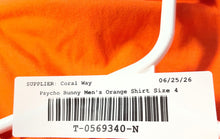 Load image into Gallery viewer, Psycho Bunny Mens Orange Cotton Short Sleeve V-Neck Pullover T-Shirt Size 4
