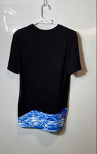 Load image into Gallery viewer, Armani Exchange Mens Blue And Black Wave Print Cotton Pullover T-Shirt Size M
