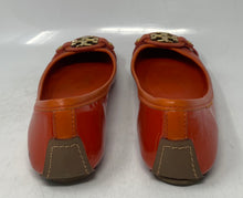 Load image into Gallery viewer, Authentic Tory Burch Womens Orange Patent Leather Slip-On Ballet Flats Size 8 M
