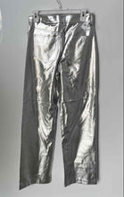 Load image into Gallery viewer, MNG Womens Silver 5-Pocket Design Button Front Belt Loops Trouser Pants Size 4
