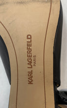 Load image into Gallery viewer, Karl Lagerfeld Womens Black Leather Pointed Toe Slingback Sandals Size 38.5
