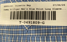 Load image into Gallery viewer, Tommy Hilfiger Mens Blue Plaid Print Cotton Long Sleeve Dress Shirt Size XL
