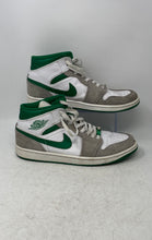 Load image into Gallery viewer, Nike Mens Air Jordan 1 Mid SE White Green Gray Sneaker Shoes Size 11.5

