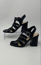 Load image into Gallery viewer, Marc Fisher Womens Fynlee Black Leather Block Heel Strappy Sandals Size 8M
