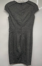 Load image into Gallery viewer, Zara Womens Gray Heather Short Cap Sleeve Round Neck Back Zip Shift Dress Size S
