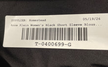 Load image into Gallery viewer, Anne Klein Womens Black Short Sleeve Henley Neck Blouse Top Size Large
