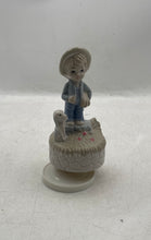 Load image into Gallery viewer, Young Boy With Puppy Home Decor Porcelain Musical Figurine Collectible
