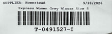 Load image into Gallery viewer, Express Womens Gray Sleeveless V-Neck Front Zip Stretch Blouse Top Size Small
