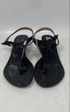 Load image into Gallery viewer, Michael Kors Womens Black Color Leather Wedge Heel Thong Sandals Size 6.5M
