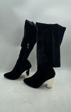 Load image into Gallery viewer, Charles Albert Womens Black Round Toe Block Heel Over The Knee Boots Size 9M
