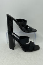 Load image into Gallery viewer, Steve Madden Womens Taya Black Croc Embossed Slip-On Block Mule Heels Size 9.5M

