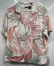 Load image into Gallery viewer, Tahari Mens Multicolor Leaf Print Short Sleeve Button-Up Shirt Size Medium

