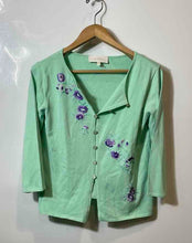 Load image into Gallery viewer, Authentic Escada Womens Green Short Sleeve Blouse Top Size EUR 34 Stained
