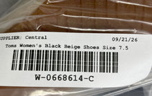 Load image into Gallery viewer, Toms Womens Valencia 10019795 Black Beige Platform Espadrille Shoes Size 7.5
