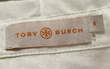 Load image into Gallery viewer, Tory Burch Womens Cream Short Sleeve Collared Button-Up Shirt Size 8
