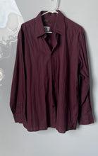 Load image into Gallery viewer, Perry Ellis Mens Burgundy Cotton Long Sleeve Collared Button-Up Shirt Size XL
