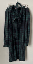Load image into Gallery viewer, Brooks Brothers Womens Green Plaid Long Sleeve Tie Waist Shirt Dress Size 4
