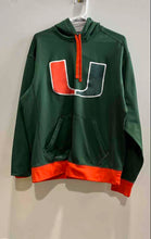Load image into Gallery viewer, Nike Mens Therma Fit Green Orange NCAA Miami Hurricanes Pullover Hoodie Size M
