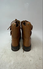 Load image into Gallery viewer, Michael Kors Womens Brown Leather Round Toe Side Zip Ankle Combat Boots Size 7
