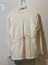 Load image into Gallery viewer, Schweitzer Linen Womens Beige Floral Embroidered Nightwear Sleep Shirt Size M

