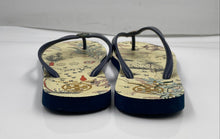 Load image into Gallery viewer, Authentic Tory Burch Womens Miller Blue Cream Printed Flip-Flop Sandals Size 9
