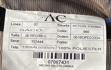 Load image into Gallery viewer, Arturo Calle Mens Brown Long Sleeve Single-Breasted Two-Button Blazer Size 38R
