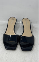Load image into Gallery viewer, Nine West Womens Akin Black Patent Leather Spool Heel Slide Sandals Size 9 M
