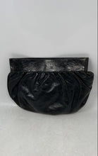 Load image into Gallery viewer, Saks Fifth Avenue Womens Black Leather Inner Pocket Zip Top Lined Clutch Bag
