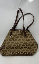 Load image into Gallery viewer, Michael Kors Womens Jet Set Brown Monogram Double Handle Tote Purse
