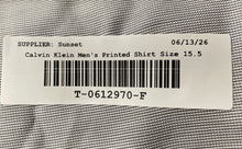 Load image into Gallery viewer, Calvin Klein Mens Gray Printed Steel+ Slim Fit Stretch Dress Shirt Sz 15.5 32/33
