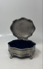 Load image into Gallery viewer, Silver-Tone Plated Lion Paw Feet Ornate Velvet Lined Jewelry Trinket Box
