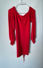Load image into Gallery viewer, Fashion Nova Womens Red Long Sleeve Off The Shoulder Ruched Mini Dress No Size
