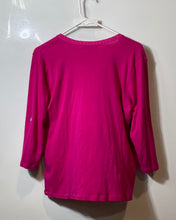 Load image into Gallery viewer, Lauren Ralph Lauren Womens Pink Cotton 3/4 Sleeve Notch Neck Blouse Top Size L
