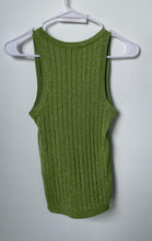 Load image into Gallery viewer, Zara Womens Green Ribbed Knit Scoop Neck Sleeveless Pullover Tank Top Size XS

