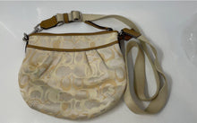 Load image into Gallery viewer, Coach Womens Beige Brown Signature Print Adjustable Strap Crossbody Handbag
