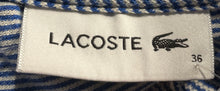 Load image into Gallery viewer, Lacoste Womens Blue Striped Print Collared Sleeveless Polo Shirt Size 36
