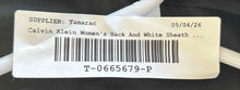 Load image into Gallery viewer, Calvin Klein Womens Black White Crew Neck Sleeveless Zipper Sheath Dress No Size
