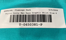 Load image into Gallery viewer, Psycho Bunny Mens Aqua Cotton Graphic Short Sleeve Crew Neck T-Shirt Size 6
