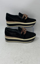 Load image into Gallery viewer, Dolce Vita Womens Jhenee Perf Black White Slip-On Platform Loafer Shoes Size 6.5
