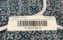 Load image into Gallery viewer, Michael Kors Womens Blue Geometric Print 3/4 Sleeve Scoop Neck Blouse Top Size M
