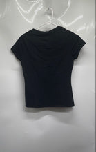 Load image into Gallery viewer, Guess Womens Black Short Sleeve Henley Neck Stretch Blouse Top Size M
