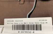 Load image into Gallery viewer, William Cheng &amp; Son Mens Brown Slash Pockets Straight Leg Dress Pants Size 38
