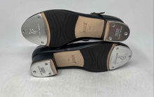 Load image into Gallery viewer, Bloch Womens Tap-On Black Leather Round Toe Block Heel Tap Dance Shoes Size 11.5

