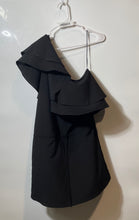 Load image into Gallery viewer, Haute Hippie Womens Black Ruffle One-Shoulder Comfort Mini Dress Size M
