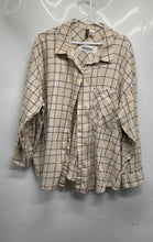 Load image into Gallery viewer, Divided By H&amp;M Womens Beige Plaid Cotton Long Sleeve Button-Up Shirt Size XL

