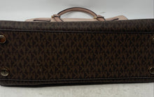 Load image into Gallery viewer, Michael Kors Womens Reagan Brown Pink Monogram Leather Inner Pocket Satchel Bag
