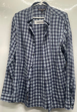 Load image into Gallery viewer, Michael Kors Mens Blue Cotton Long Sleeve Tailored Fit Button-Up Shirt Size L
