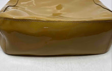 Load image into Gallery viewer, Fossil Womens Brown Patent Leather Inner Pocket Double Handle Tote Purse
